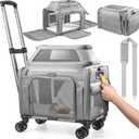 Top-Expandable Dog Carrier with Wheels Pet Window,18x11x11 Airline Approved