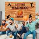 5.93.6ft Basketball Theme Backdrop Madness Party Decorations Let The Madness Begin Banner for Basketball Theme Party Supplies