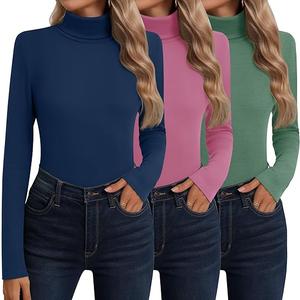 3 packs cotton women's turtleneck long sleeve tops. Size XL.