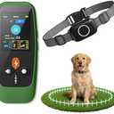 Veconix 4-in-1 Wireless Dog Fence System Electric Dog Fence with Training Collar & Anti-Bark Collar, Real-Time Pet Status Display, Portable Waterproof Outdoor Pet Containment System