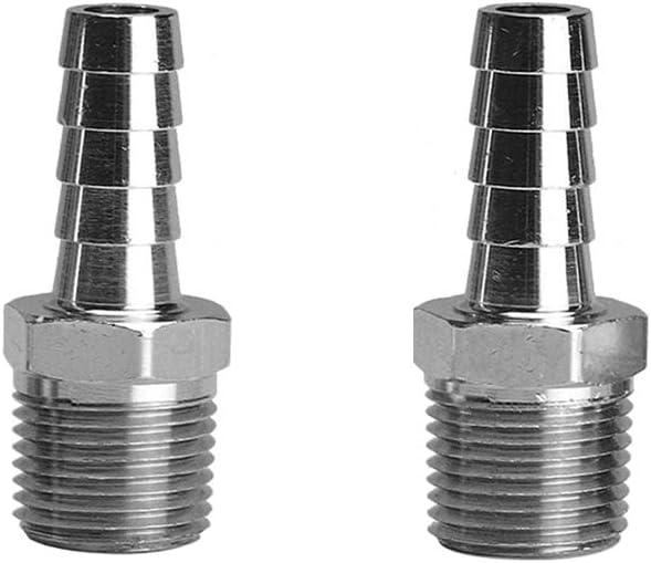 Beduan Stainless Steel 3/4" Hose Barb to 3/4" Male NPT Home Brew Fitting Water Fuel Air (Pack of 2)
