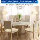 BUYUE Dining Room Chair Seat Covers Set of 6, TPU not Mixed, Friendly Jacquard Fabric Stretch Washable Slipcover for Kitchen Seat Cushions, Beige-6PCS
