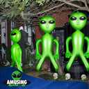 Zhanmai 3 Pieces 63 Inch Giant Inflatable Alien Blow up Jumbo Green Inflate Alien for Theme Birthday Party Favors Decorations Indoor Outdoor Photo Prep Halloween Easter Christmas Decorations