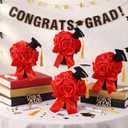 Suncalla 4 Pack Red Graduation Flower Box Table Centerpiece Class of 2026 Graduation Cap Preserved Flowers in a Box for Congrats Grad Party Decor Supplies Flower Arrangements Decorations