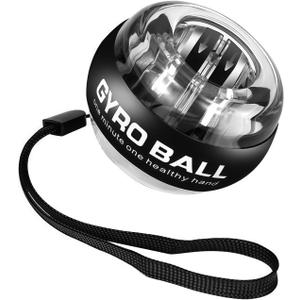 Gyro/Torque Ball Hand Exerciser,Wrist Trainer Ball Auto-Start Gyroscopic Forearm Exerciser,Five-Gear Color-Changing Light Torqueball for Strengthening Arms, Fingers, Bones and Muscles.