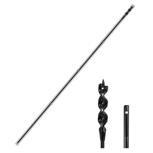 HUAALIUCHE 54-Inch Flexible Installer Drill Bit for Pulling Wires, 3/4" Auger with Screw Point & Fish Eye, 1/4" Anti-Slip Shank - Includes Protective Storage Tube for Walls Ceilings Conduits