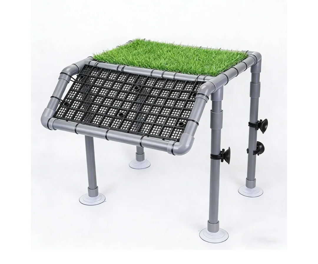 Extra Large Standing Turtle Basking Platform, 13" Width Resting Area, DIY Basking Platform for Aquatic Pets, Turtle Tank Accessories, PVC Pipes and EggCrate