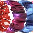 4 Packs Scrunchie Band Compatible with Apple Watch 38mm 40mm 41mm 42mm 44mm 45mm 49mm,Cute Printed Elastic Bands Women Bracelet Strap for iWatch Series 8 7 6 5 4 3 2 1 SE Ultra (Polka Dot + Blue Stars + Pink Stars + Purple Stars)