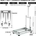 Generator Wheel Kit,GeneratorCart,500LB Heavy-Duty GeneratorCart With Wheels, Made of 100% Sstainless Steel,(19.6X13.7inches) (Stainless steel original color)