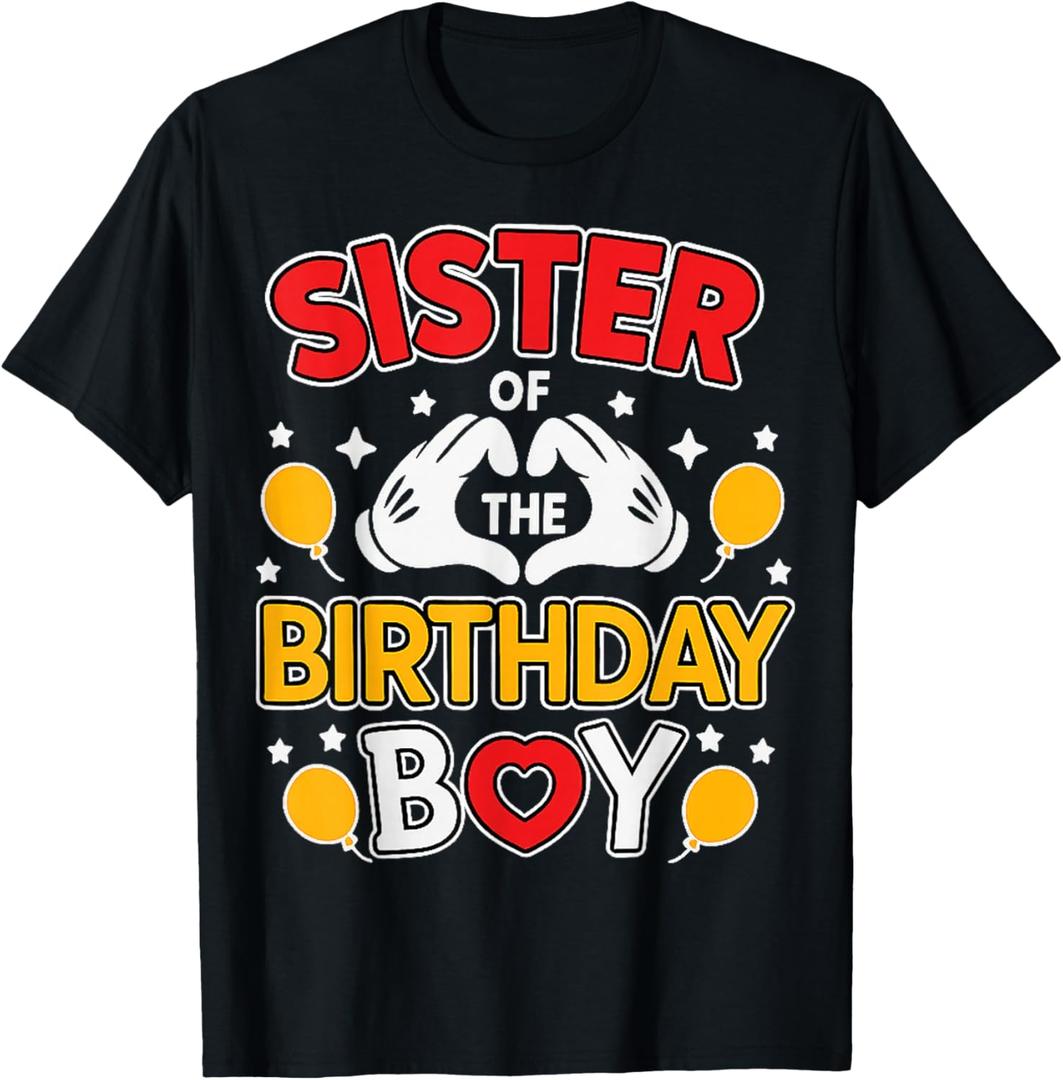 T-Shirt Sister Of The Birthday Boy, Men, Black, Small