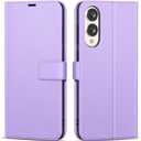oakxco for Samsung Galaxy S25 Edge Wallet Case with Credit Card Holder, Magnetic RFID Slim Folio Book Flip Leather Phone Case for Women Men Girl, Cute Soft Silicone Rubber Cover, Purple Lavender (Lilac)