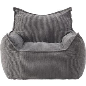 EBENCHICO Giant Bean Bag Chair Sofa for Adults Teens, Comfy Corduroy Large Bean Bag Chairs with Armrests for Bedroom Living Room, Adult Bean Bag Lazy Sofa Couch Chairs with Filler Included (Dark Gray)