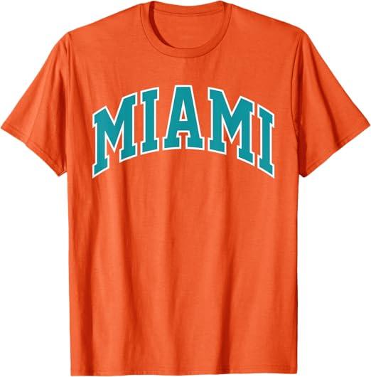 Retro Miami Men Miami Women Vintage Green White FL Souvenir TShirt Small, Orange 