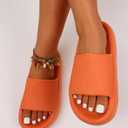 SEVENHILL Pillow Slippers for Women and Men Indoor Outdoor Non-Slip Quick Drying Slides and Sandals (Orange, M)