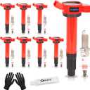 Upgraded Set of 8 Ignition Coil Pack and Spark Plugs Fit For Toyota Tundra 2010-2019,Sequoia 2008-2019,Land Cruiser 2008-2011 2013-2019&Lexus GX460,LS460,LX570 2007-2019 4.6L 5.7L V8 Replaces UF487