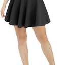 Urban CoCo Women's Basic Versatile Stretchy Flared Casual Mini Skater Skirt (Black, XL)