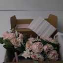 Ling's Moment Artificial Flowers Pink Bridesmaid Bouquet Set of 6, Blush & Cream Wedding Flowers Bouquets for Bridesmaids, 7 Inch Bridal Bouquets for Bridesmaids, Wedding, Ceremony, Anniversary, etc (Pk-dusty Rose & Cream)