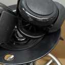 KKTONER PU Leather Modern Rolling Stool with Low Back Height Adjustable Work Salon Drafting Swivel Task Chair with Footrest (Black)