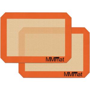 MMmat Silicone Baking Mat - Best German Silicone - Non Slip Silicone Baking Sheet, Non Stick Reusable Silicone Mats for Baking, Oven Liner, Counter Mat - 2 Quarter Sheets Baking Mat