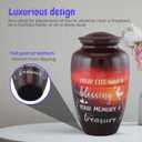 Cremation Urn for Adult Human Ashes Male & Female | Large Decorative Funeral Burial ERN for Men & Women | Handmade Memorial Metal Container Jar | Ash Holder Box