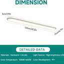 Smart 4Ft Linear LED Ceiling Light, 68W Dimmable Flush Mount Wraparound Fixture with Remote Control, Modern Metal Design, Suitable for Energy-Saving LED Lighting for Home Use