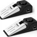 2 Pack Door Stop Alarm, Door Stopper with 120DB Security Alarm, Floor Wedge Door Stop Siren, Door Security Devices for Traveling, Apartment, Hotel and Home, Black