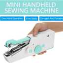 Handheld Mini Sewing Machine for Beginners, Portable Sewing Machine  for Adults Quick Stitching and Home DIY, Travel (Blue)
