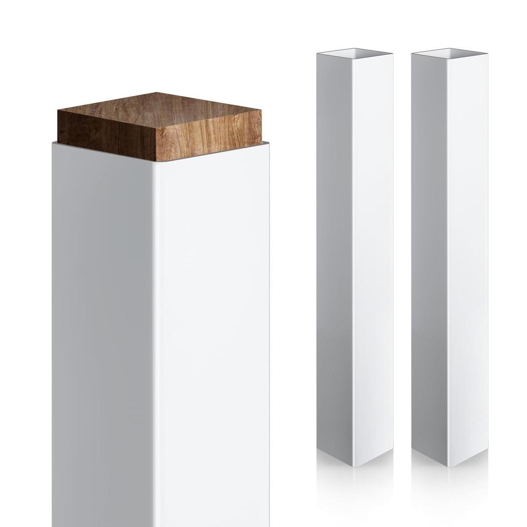 Thyle 2 Pcs, 6 x 6 x 48 Inches(Actual 5.5 x 5.5) Post Sleeve Vinyl Post Wrap Cover White Column Wraps for Porch Weatherproof for Lasting Durability Easy Installation on Patio Decks Porches Mailbox