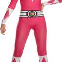 Morphsuits Pink Power Ranger Costume Adult Women - Superhero Outfit for Women - Fun Cosplay Dress Up for Parties (Small)