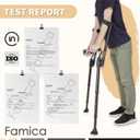 FlexiCrutch (x2 Unit, Open Cuff) Forearm Crutches for Adults Seniors, Red Dot Award Winner, Foldable Lightweight Mobility Aid, Adjustable Height Ergonomic Handle, Non-Slip, Surgery Recovery