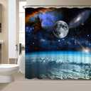 VividHome Outer Space Fabric Shower Curtain Galaxy Bathroom Decor 72 x72inch