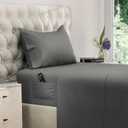 DREAMCARE Twin XL Sheet Sets  3pcs Cooling Sheets  up to 15 Deep Pocket Twin XL Sheets Set  Hotel Luxury Sheets & Pillowcases  Superior Softness 100% Fine Microfiber with Side Pocket  Dark Gray