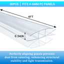 XISOCO 30PCS Polycarbonate Panels H-Clip Connector, 4FT Long, 0.24IN High