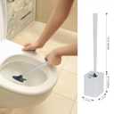 Broombi Sani-Flex Toilet Brush Squeegee and drip-Less Holder Set with a Patented Silicone Bristle-Free Head - no Mess, no clinging gunk or Poo, Super Clean Solution (Black)