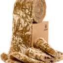 4 x Vitalizart Khaki Velvet Ribbon 2" Christmas Handmade Frayed Edges Glossy Ribbon for Gift Wrapping Tree Ornaments Wreath Garland Holiday Decorations 3 Yd Brown