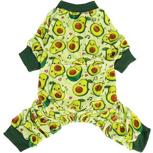 PUPTECK Soft Fleece Dog Pajamas for Small Medium Dogs, Dog Onesie Puppy Sweaters Clothes Jumpsuit Pjs, Cute Jammies Cat Coat Pet Costume Apparel, Green L (Large(CHEST 20", BACK 14"))