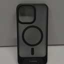 TORRAS Magnetic Ostand for iPhone 15 Pro Max Case, Military Grade Drop Tested, Compatible with MagSafe, Built in Kickstand, Translucent Slim Back Soft Edge 6.7 inch 2023, Frost Black