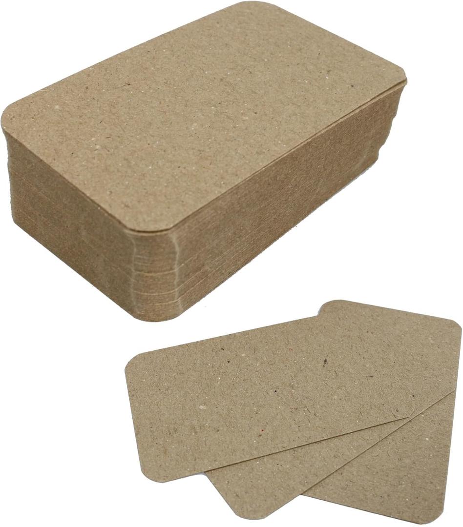 pson 100PCS Mini Blank Cards, Brown Note Cards, Small Kraft Paper for Notes, DIY Art Projects, Business Messages & Special Occasions (3.4 x 2inch)