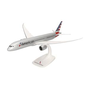 Herpa Snap-fit Airplane Model Boeing 787-9 American Airlines on Scale of 1:200, Plastic Miniature with pedastal, Model Building, Collectors Edition