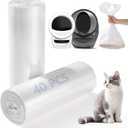 40 Pack Cat Litter Bags For Litter Robot 3/4/5, Clear, 9-11 Gallon