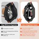 LOUKAYCCI Felt Purse Organizer Insert for Longchamp Le Pliage M Handbag Insert (Medium, Black)