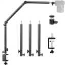 HEMMOTOP Overhead Camera Mount, Camera Arm Desk Mount Max. Load 6.6 LBS, Flexible Adjustable Webcam Stand for Desk Max. Height 41.1", Over The Top Camera Tripod for Cooking, Video Recording MS05