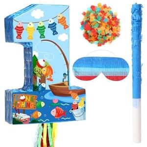 Aoriher Gone Fishing Piñata Ofishally One Birthday Game Set Summer Fishman Piñata Little Fisherman 1st Decoration with Bat Stick for Girl Boy Birthday Gone Fishing Theme Party Supplies Game Decoration Aoriher Gone Fishing Piñata Ofishally One Birthday Game Set Summer Fishman Piñata Little Fisherman 1st Decoration with Bat Stick for Girl Boy Birthday Gone Fishing Theme Party Supplies Game Decoration