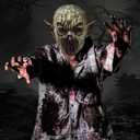 Spooktacular Creations Scary Halloween Zombie Mask, Full Head Horror Alien Ghost Devil Face Mask, Creepy Latex Monster Cap Masks for Adult Cosplay Halloween Costume Accessory, Party Dress Up