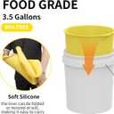 3.5 Gallon Silicone Bucket Liner - Reusable Mixing Liner for Concrete, Mortar, Grout, Paint, Food Grade Non-Stick, Easy to Clean & Durable (Yellow, 3.5 Gallon)