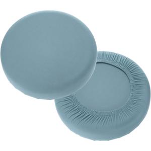 uxcell 2 Pack Stool Covers Round, 11-14 Inch Bar Stool Covers Washable Dustproof Slipcover Seat Cushion with Elastic for Bar Kitchen Living Room Decor, Blue Gray