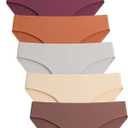 Caterlove Women's Seamless Underwear No Show Stretch Bikini Panties Silky Invisible Hipster 6 Pack (Medium)