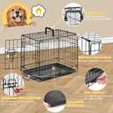 Small Dog Crate 18 Inch Foldable Single Door Dog Cage Pet Kennel | Metal Wire, Secure Lock, Plastic Leak-Proof Pan Tray, Indoor Outdoor Training Pet