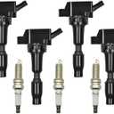 Set of 4 UF764 Ignition Coil Pack with Spark Plugs Compatible with 2015-2019 Hyundai Sonata Hyundai Kia Optima Genesis G70 G80 G90 Kona N Santa Fe Sport Tucson 2.0L 5.0L 2.4L Replace# 27300-2GGA0