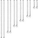 UUBAAR 12 PCS Necklace Extenders - Stainless Steel Necklace Extension Chain for Jewelry, Bracelets & Anklets (1"-6" Lengths, Silver)